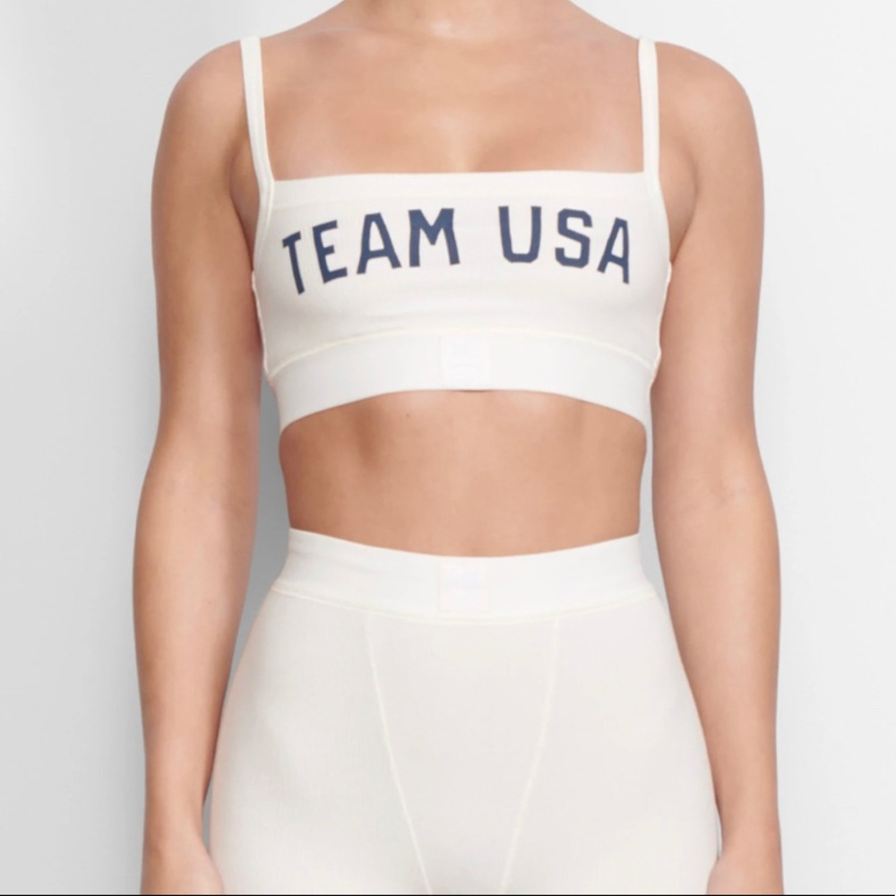 🤍 SKIMS 🤍NWOT White Team USA Bralette from the Olympic Capsule - Size XS